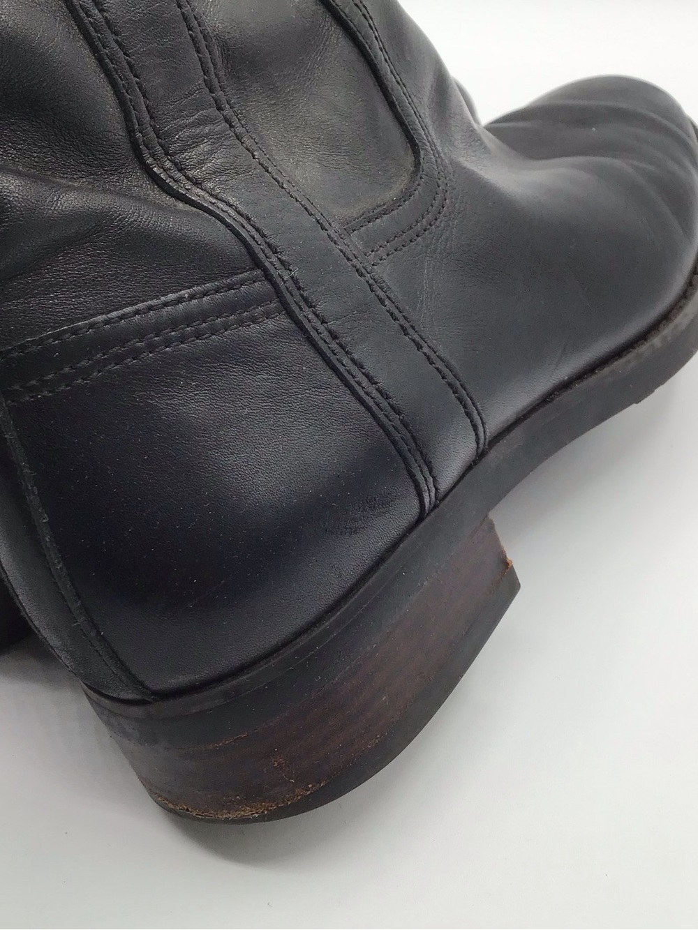 Coach Easton Black Leather Knee High Boots Womens Size 7.5 B Buckle Detail - Picture 8 of 10
